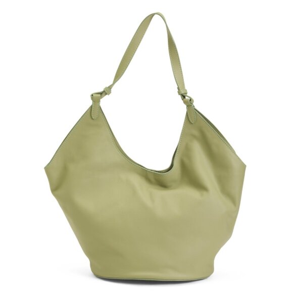 VIOLA CASTELLANI sage Made In Italy Leather Hobo With Oval Bottom